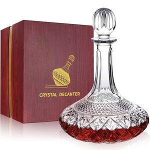NIB 50oz Wine/Whiskey Decanter Crystal Bottle with Stopper